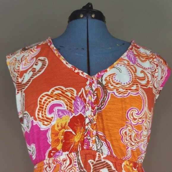 SONOMA Multicolor Pattern Empire Waist Sleeveless Midi Sun Dress - Picture 5 of 9